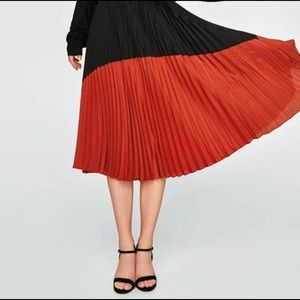 Zara Basics Two-Tone Midi Skirt
